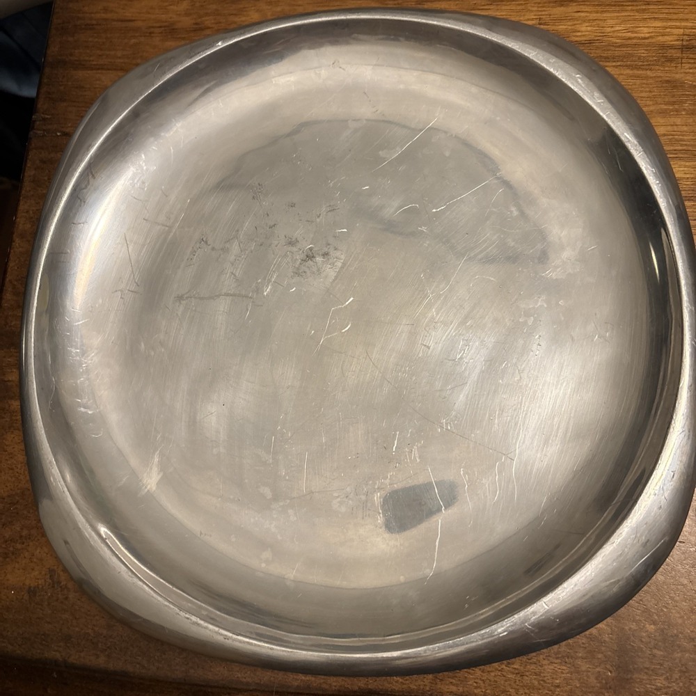 Nambe Classic W163 11" Square Plate Platter Tray 1984 USA Alloy Aluminum Metal